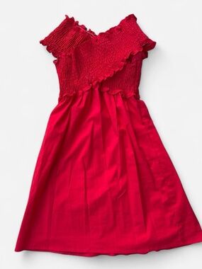 Bright Red Smocked Sundress